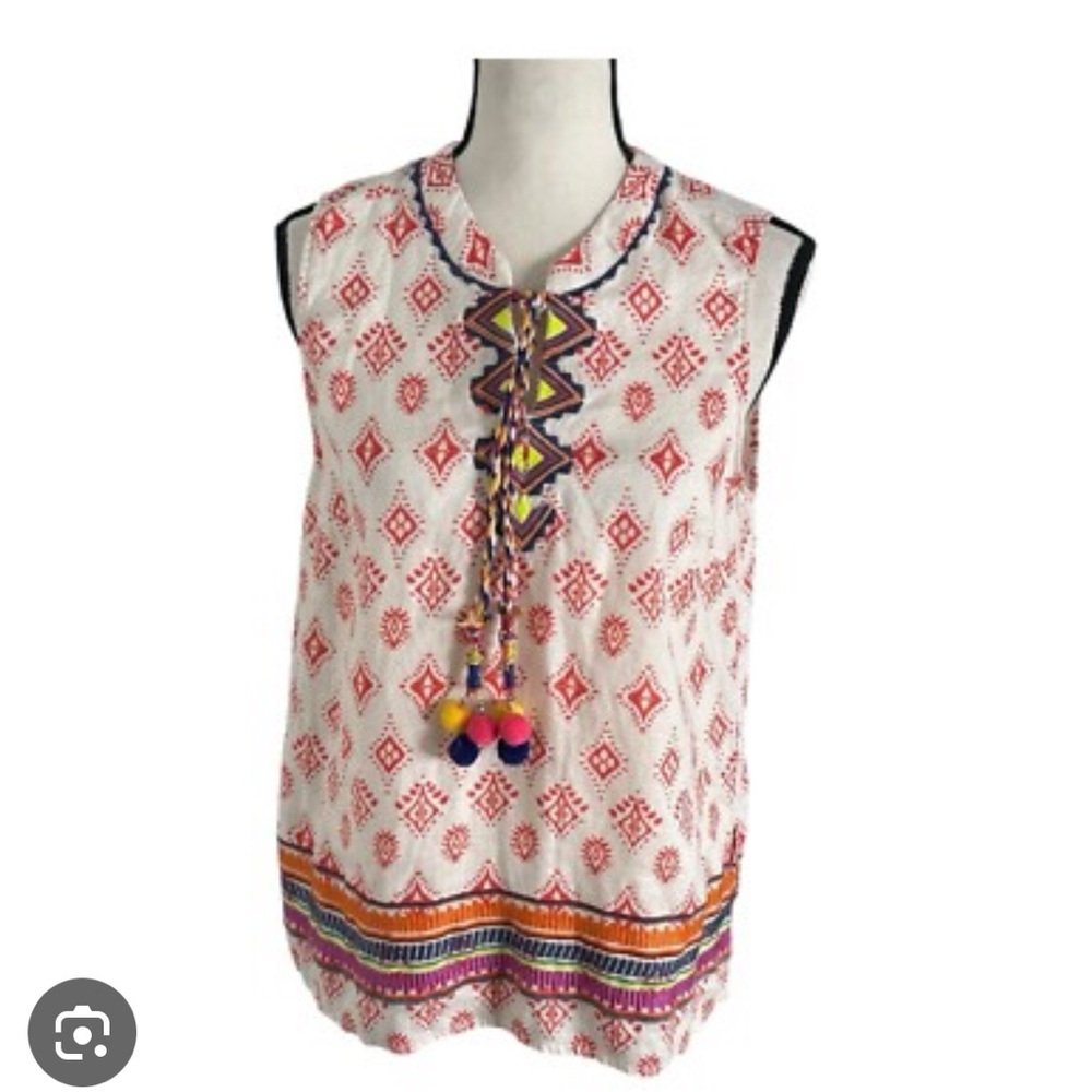 Chelsea & Theodore 100% linen sleeveless top. Size 1X   EA004